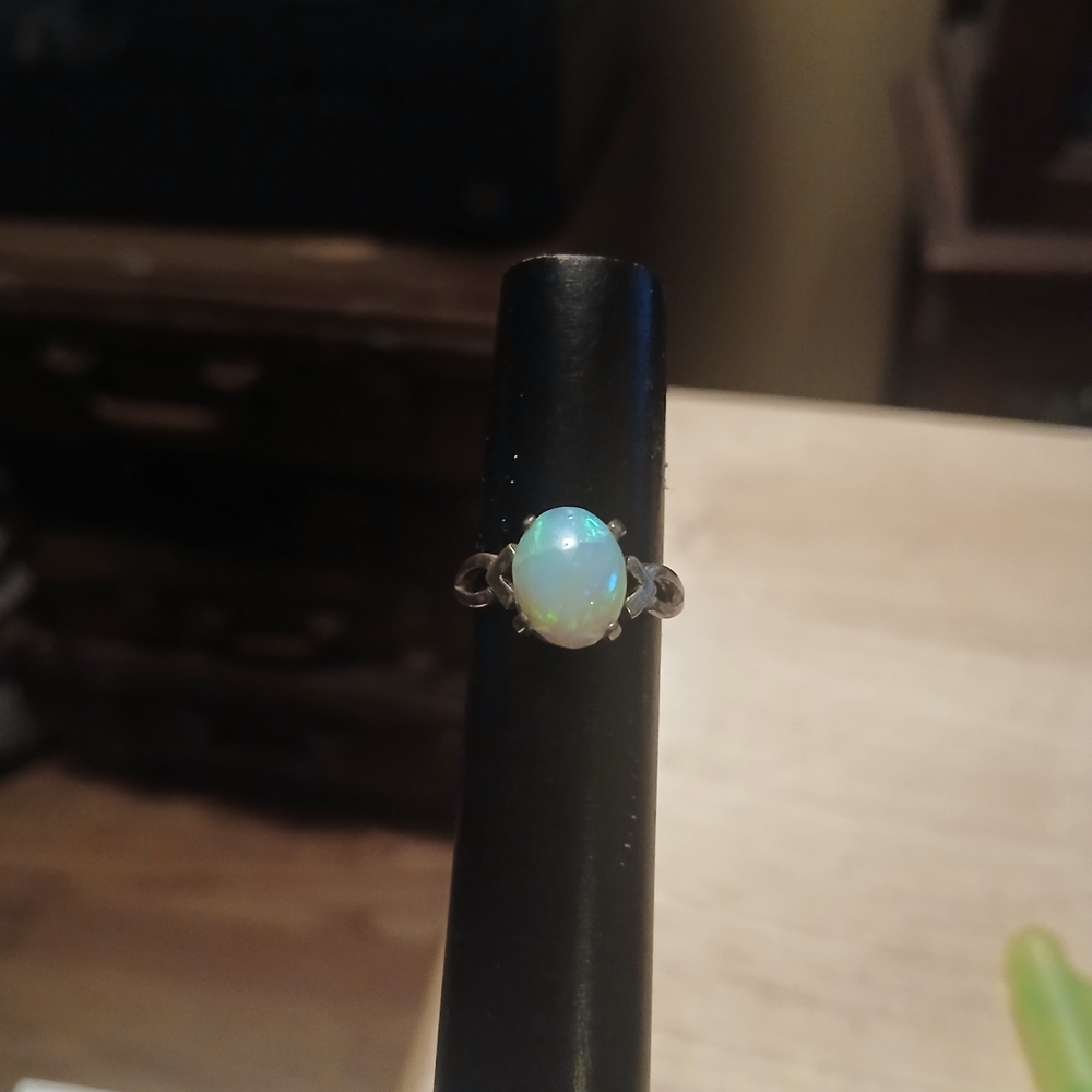 Luminous Sterling Silver Opal Ring